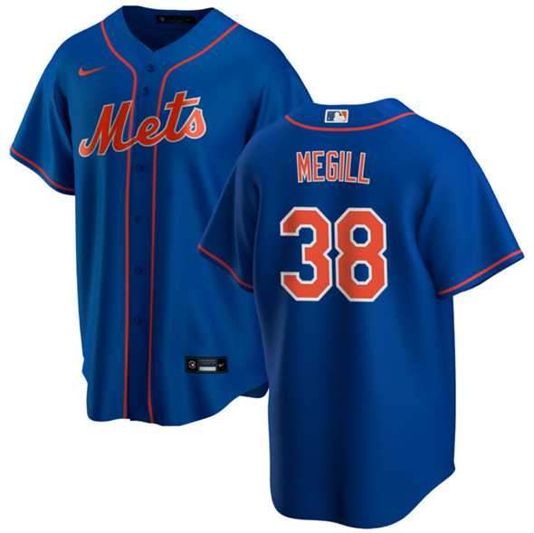 Men%27s New York Mets #38 Tylor Megill Royal Cool Base Stitched Jersey Dzhi